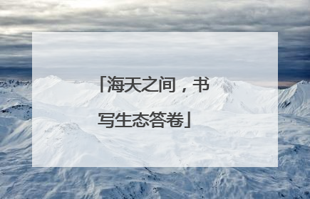 海天之间，书写生态答卷