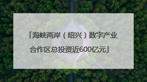 海峡两岸（绍兴）数字产业合作区总投资近600亿元