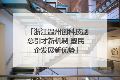 浙江温州创科技副总引才新机制 塑民企发展新优势