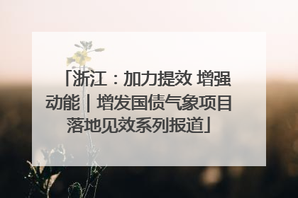 浙江：加力提效 增强动能｜增发国债气象项目落地见效系列报道