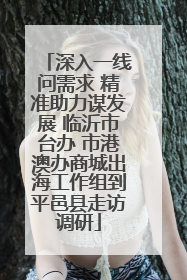 深入一线问需求 精准助力谋发展 临沂市台办 市港澳办商城出海工作组到平邑县走访调研