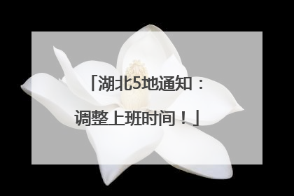湖北5地通知：调整上班时间！