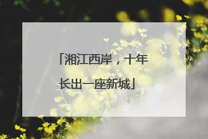 湘江西岸，十年长出一座新城