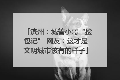 滨州：城管小哥“捡包记” 网友：这才是文明城市该有的样子