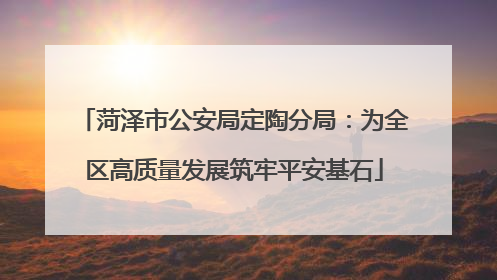 菏泽市公安局定陶分局：为全区高质量发展筑牢平安基石