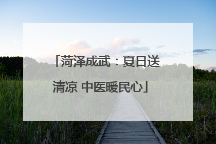 菏泽成武：夏日送清凉 中医暖民心