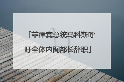 菲律宾总统马科斯呼吁全体内阁部长辞职
