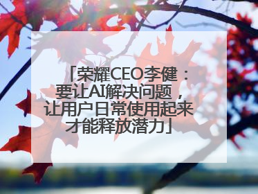 荣耀CEO李健：要让AI解决问题，让用户日常使用起来才能释放潜力