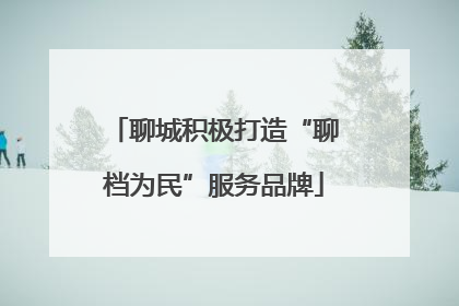 聊城积极打造“聊档为民”服务品牌