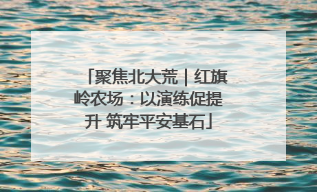 聚焦北大荒｜红旗岭农场：以演练促提升 筑牢平安基石