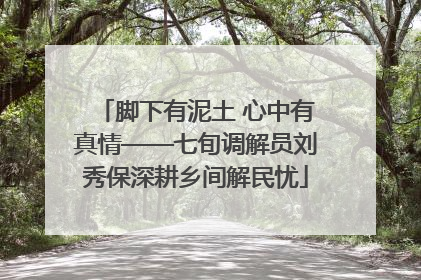 脚下有泥土 心中有真情——七旬调解员刘秀保深耕乡间解民忧