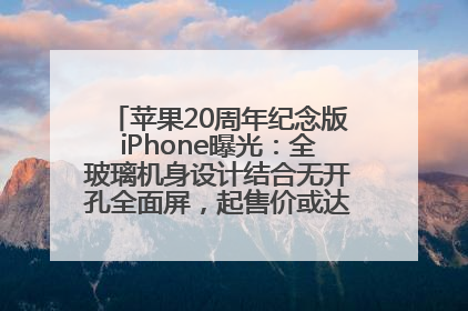 苹果20周年纪念版iPhone曝光：全玻璃机身设计结合无开孔全面屏，起售价或达1.45万人民币