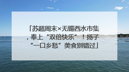 苏超周末×无锡西水市集，奉上“双倍快乐”！扬子“一口乡愁”美食别错过