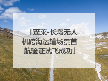 蓬莱-长岛无人机跨海运输场景首航验证试飞成功