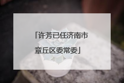 许芳已任济南市章丘区委常委