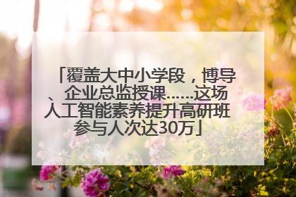 覆盖大中小学段，博导、企业总监授课……这场人工智能素养提升高研班参与人次达30万