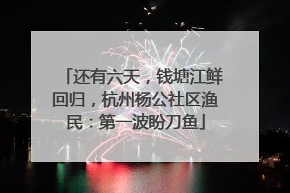 还有六天，钱塘江鲜回归，杭州杨公社区渔民：第一波盼刀鱼