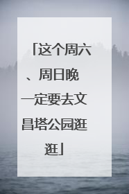 这个周六、周日晚 一定要去文昌塔公园逛逛