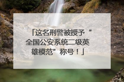 这名刑警被授予“全国公安系统二级英雄模范”称号！