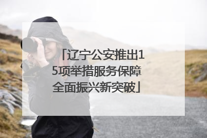 辽宁公安推出15项举措服务保障全面振兴新突破