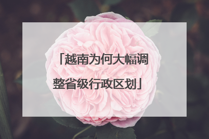 越南为何大幅调整省级行政区划
