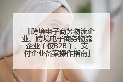 跨境电子商务物流企业、跨境电子商务物流企业（仅B2B）、支付企业备案操作指南