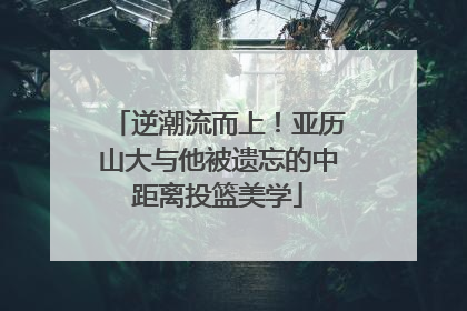 逆潮流而上！亚历山大与他被遗忘的中距离投篮美学