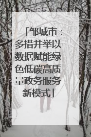 邹城市：多措并举以数据赋能绿色低碳高质量政务服务新模式