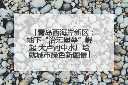 青岛西海岸新区：地下“治污堡垒”崛起 大卢河中水厂绘就城市绿色新图景