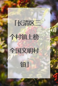 长清区三个村镇上榜全国文明村镇
