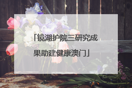 镜湖护院三研究成果助建健康澳门