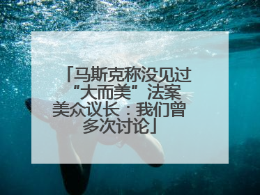 马斯克称没见过“大而美”法案 美众议长：我们曾多次讨论