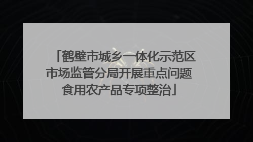 鹤壁市城乡一体化示范区市场监管分局开展重点问题食用农产品专项整治