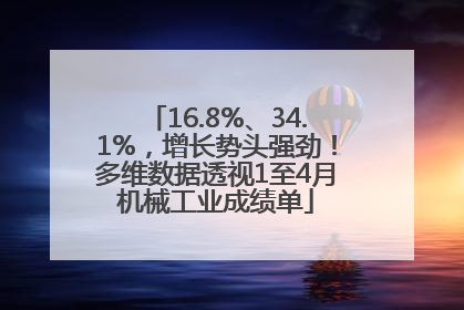 16.8%、34.1%，增长势头强劲！多维数据透视1至4月机械工业成绩单