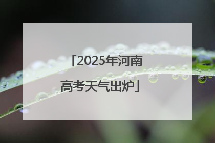 2025年河南高考天气出炉