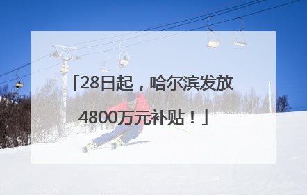 28日起，哈尔滨发放4800万元补贴！