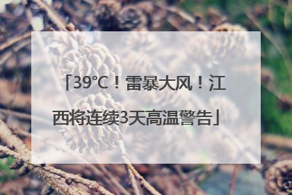 39℃！雷暴大风！江西将连续3天高温警告