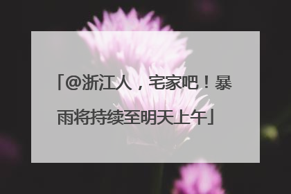@浙江人，宅家吧！暴雨将持续至明天上午